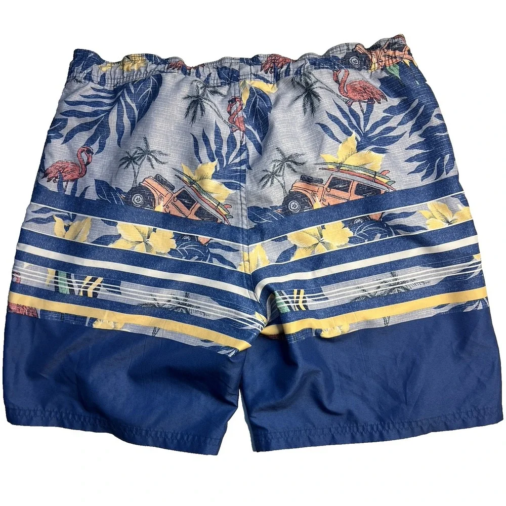 Izod Saltwater Men‎ L Swim Trunks Board Shorts Blue Resort Beach Travel Pool